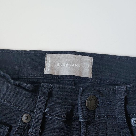 Everlane Mid-Rise Slim Skinny Ankle Black Jeans Size 26 Stretch Sustainable - Picture 5 of 7